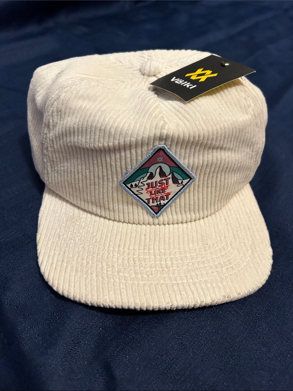 Völkl Cream Corduroy Women's Cap with Colorful 'Just Like That' Patch